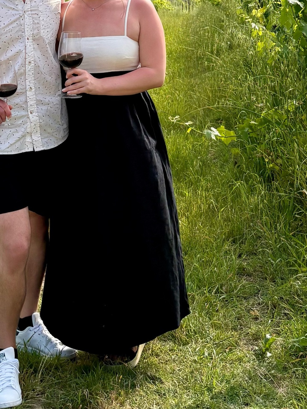 Abercrombie & Fitch black and white color block maxi dress